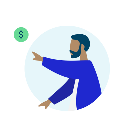 Person choosing payment