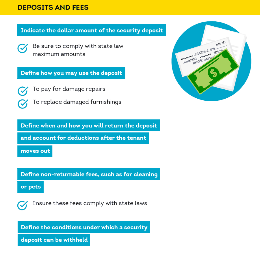 security deposit provisions for rental agreements