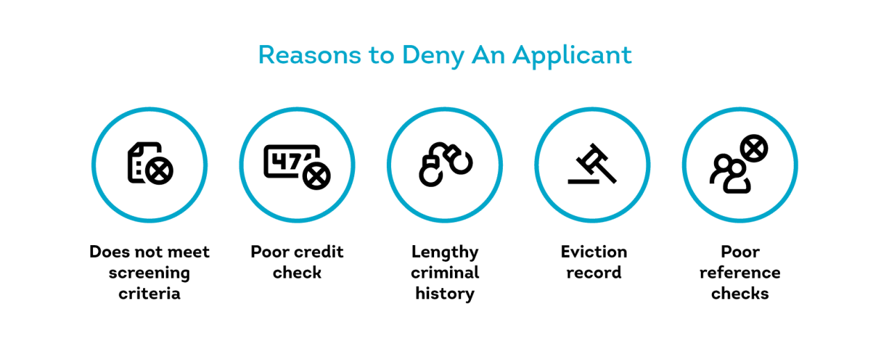 legal reasons to reject a tenant application