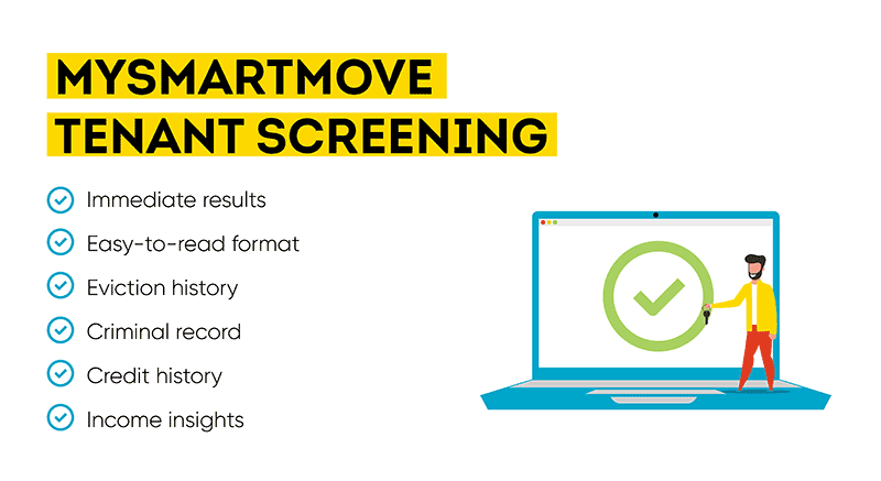 SmartMove tenant screening provides immediate results in an easy-to-read format with information like eviction history, criminal records, credit history, and income insights.