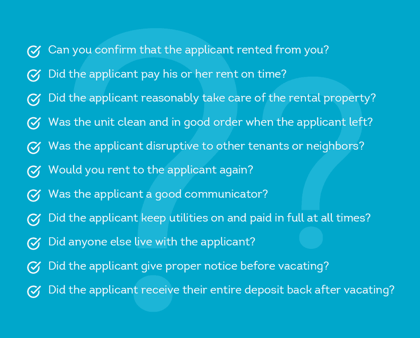 landlord reference check questions