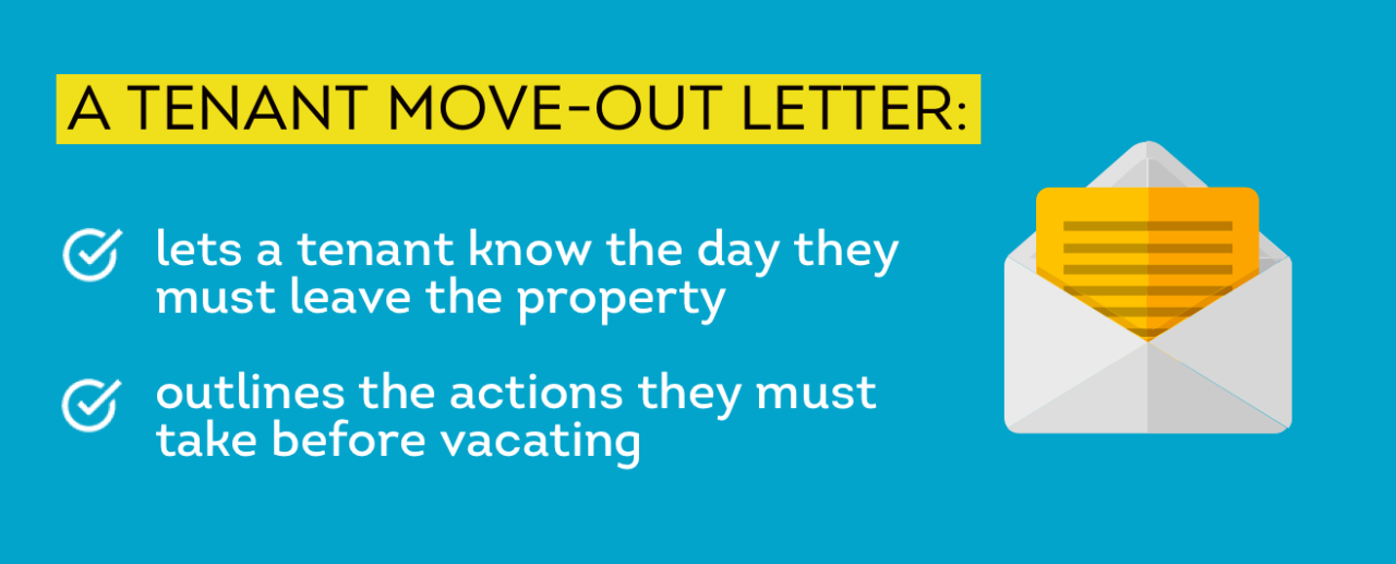 A tenant move out letter provides date and actions required from the tenant