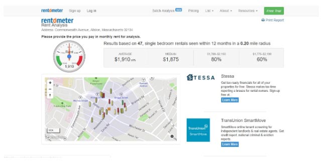 Rentometer PRO Report, Commonwealth Avenue, Allston, Massachusetts