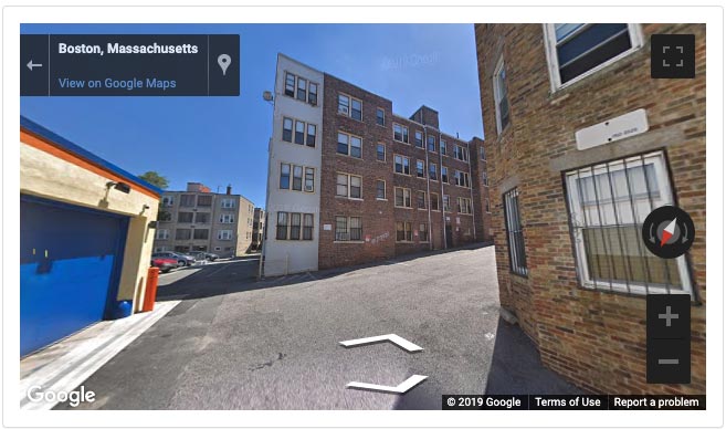 Google Street view of Commonwealth Avenue, Allston, Massachusetts 02134