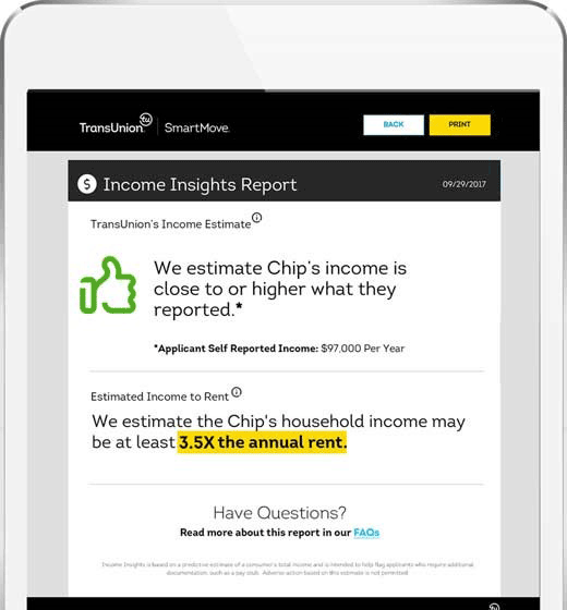 Income insights analyzes and verifies renter income
