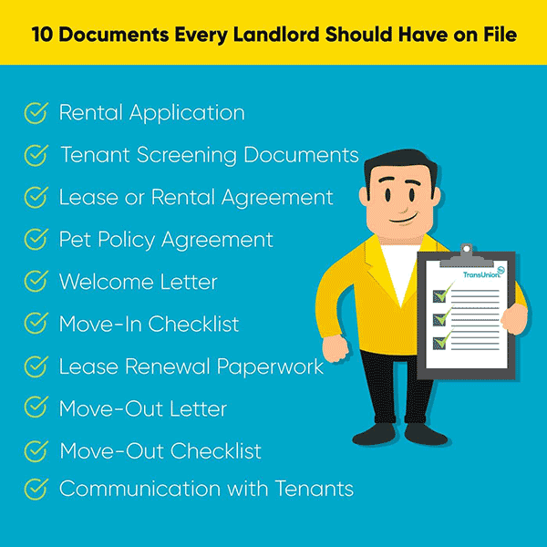 List of documents landlords should have on file