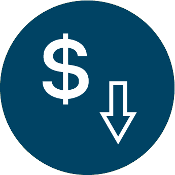 Icon representing temporary rent reduction or waived rent costs