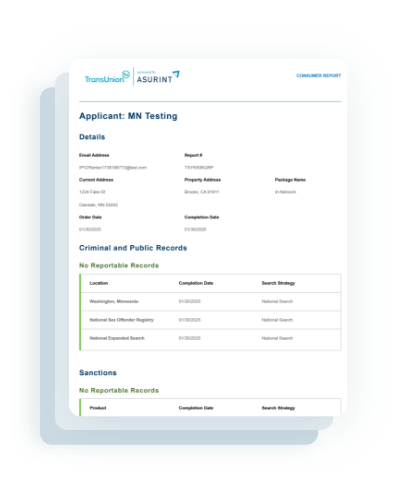 Sample Asurint Criminal Report