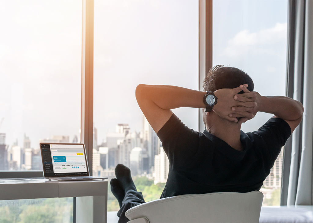 Man Relaxing as the screening process is being completed