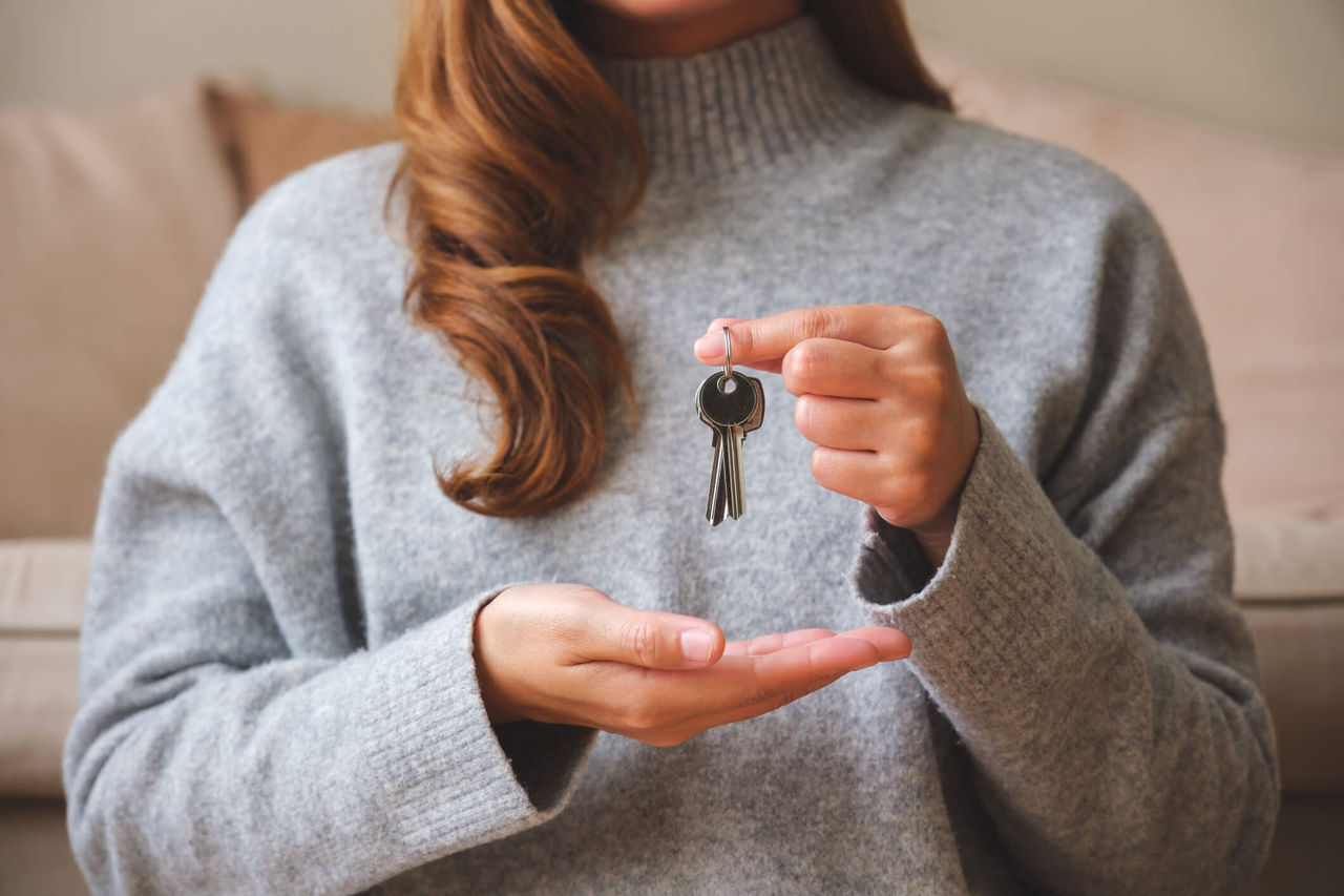 Landlord holding keys